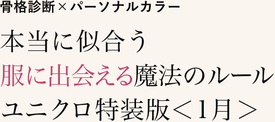 本当に似合う服に出会える魔法のルール＜１月＞